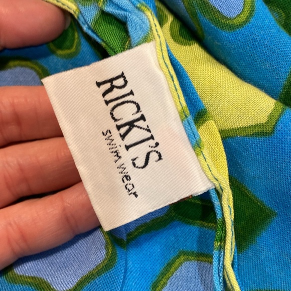 Free with purchase RICKIS SWIMWEAR teal blue green wrap sarong fringe pareo - Picture 3 of 5